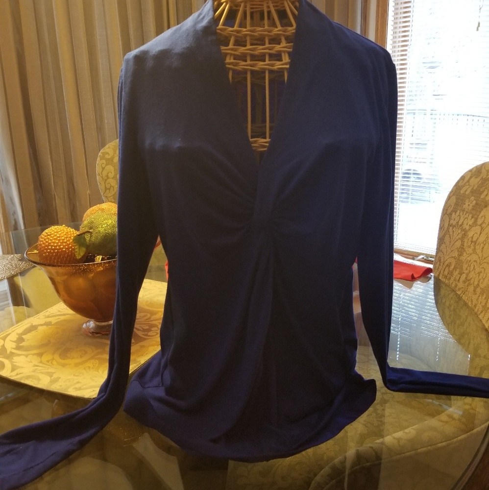 Gathered V- Neck Top